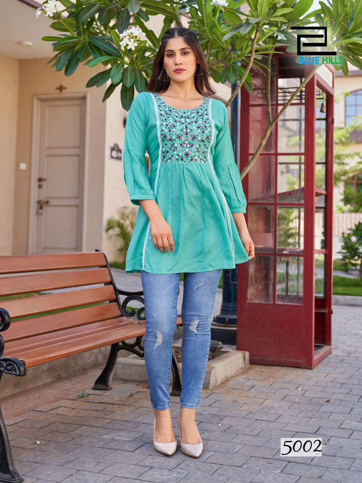 Blue Hills Sofia Vol 5 Rayon 14 Kg  Kurtis Wholesale Catalog — Wholesale Kurtis, Blue Hills wholesale from Surat — view 2